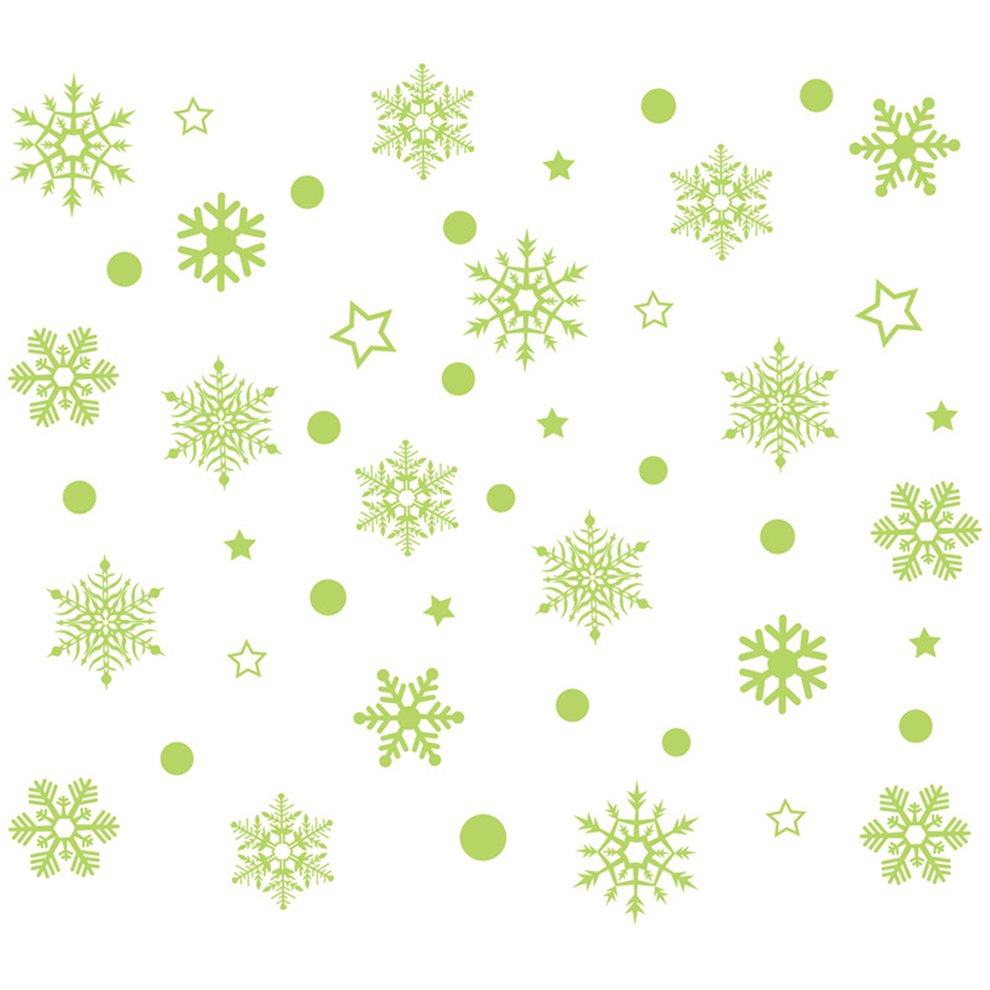 Luminous Snowflake Pattern Wall Sticker Removable Pvc Window Glass Wall NF